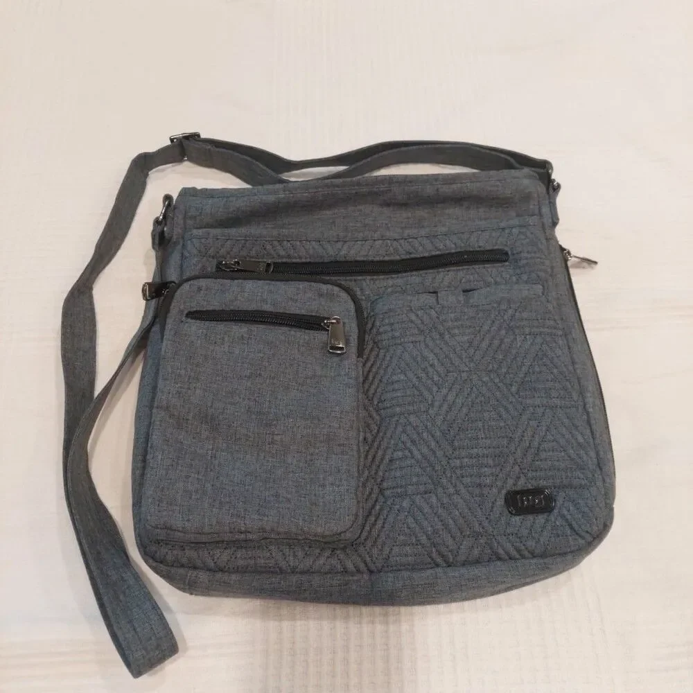 Lug Monorail Convertible Crossbody Backpack Gray Bag Travel Organizer Nylon